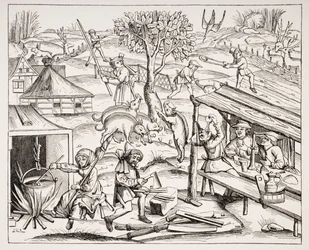 Country Life, After a Woodcut in a Folio Edition of Virgin, Published in Lyons, 1517, from 